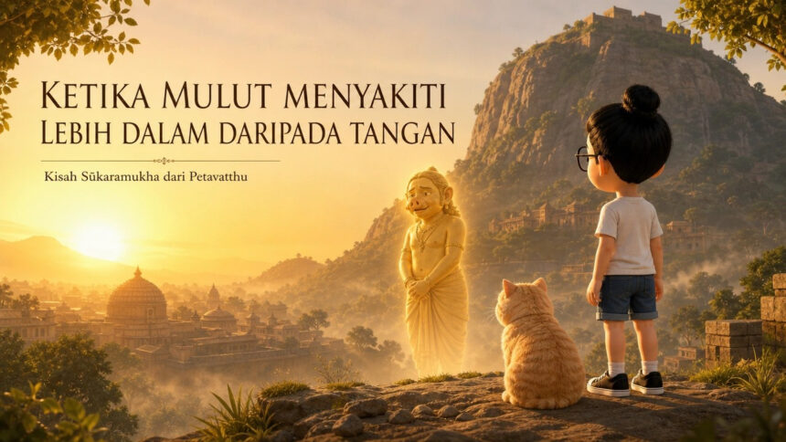 Bunbun dan kucing mengamati Sūkaramukha peta — Petavatthu