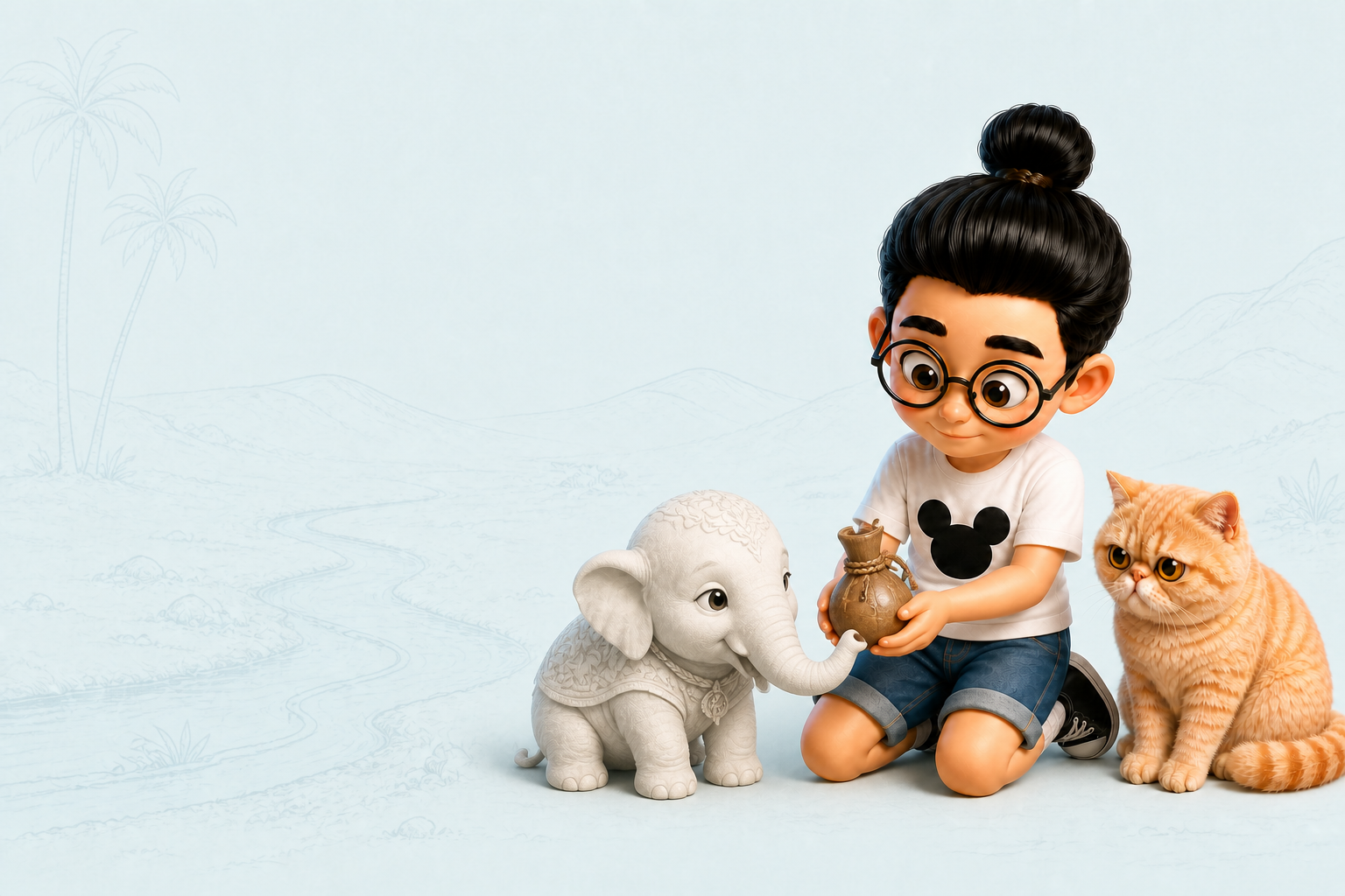 Ilustrasi tematik Bunbun sesuai character sheet