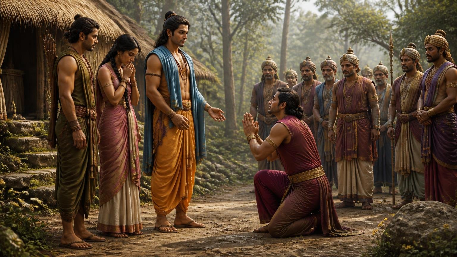 Bharata memohon Rama-pandita kembali setelah wafatnya Raja Dasaratha