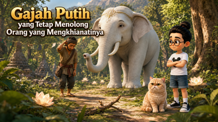 Gajah Putih yang Tetap Menolong Orang yang Mengkhianatinya